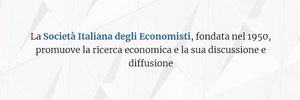 SIE - Società Italiana di Economia Profile Banner