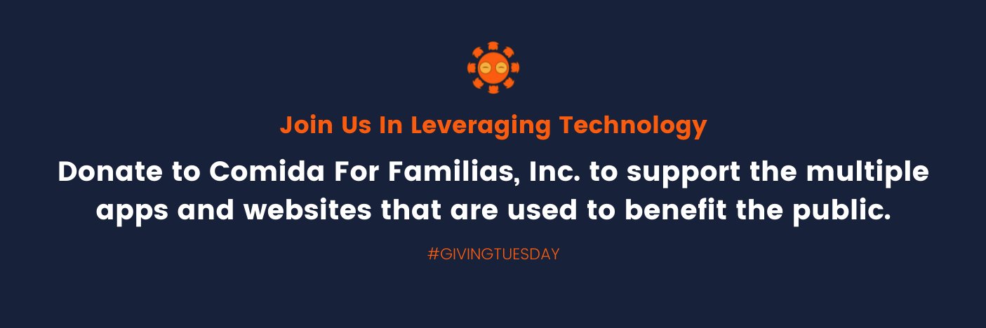 Comida For Familias, Inc. - txt COMIDA to 44321 banner