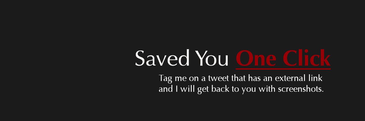 Saved You One Click banner