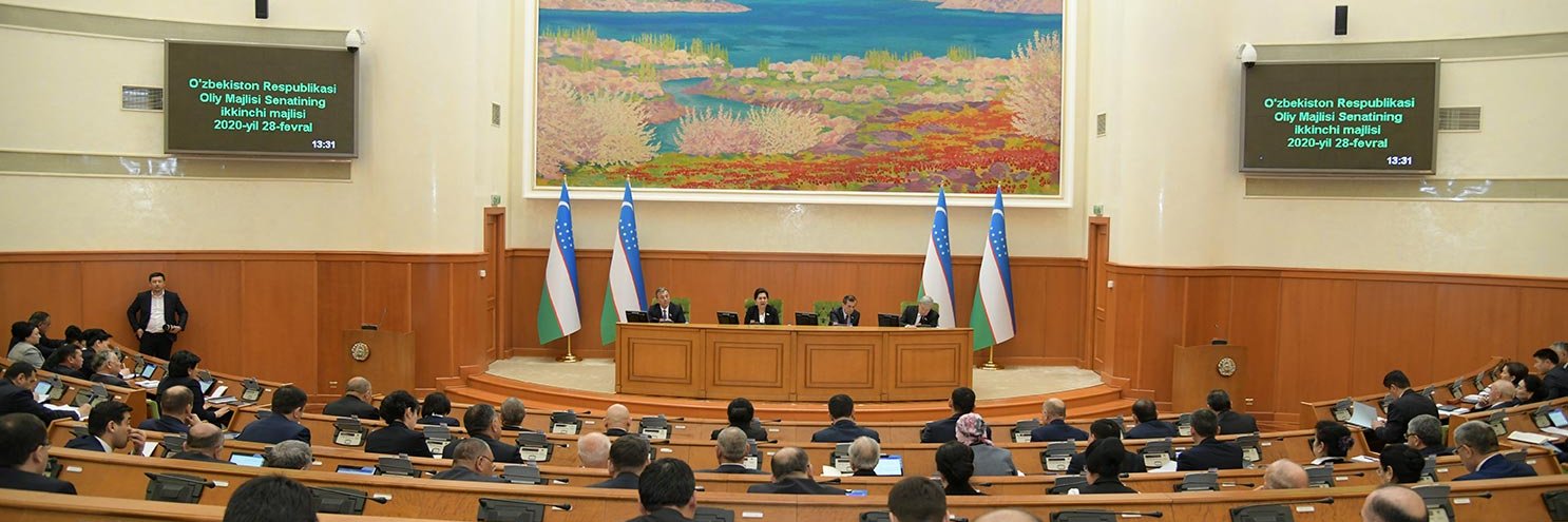 Senate of Oliy Majlis of the Republic of Uzbekista banner