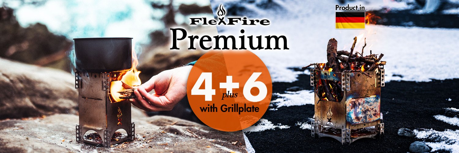 「ソロキャンプのスタンダード」焚火を持ち歩く ドイツから届いたFlexFire banner