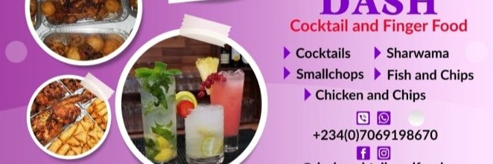 dash cocktails and food banner