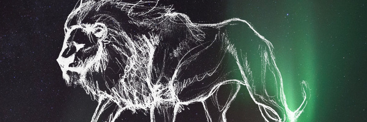 Northern Lights Lion banner