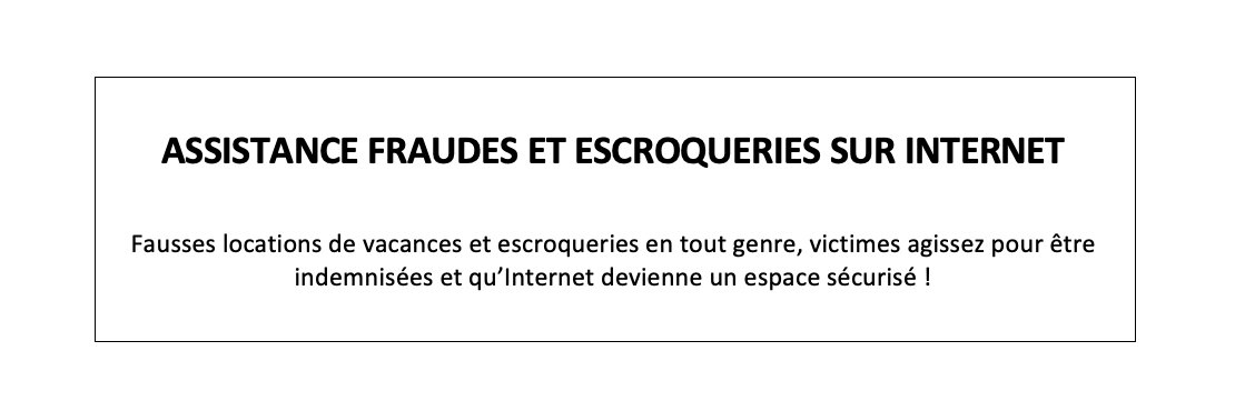 Assistance fraudes et escroqueries sur Internet banner