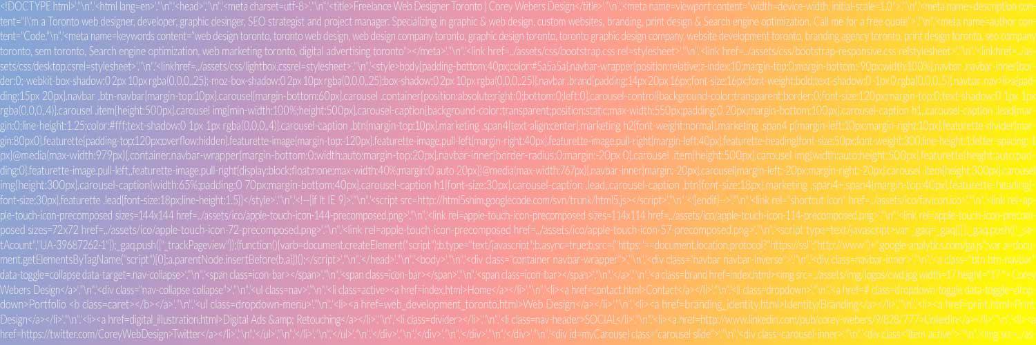 Corey Webers Design banner