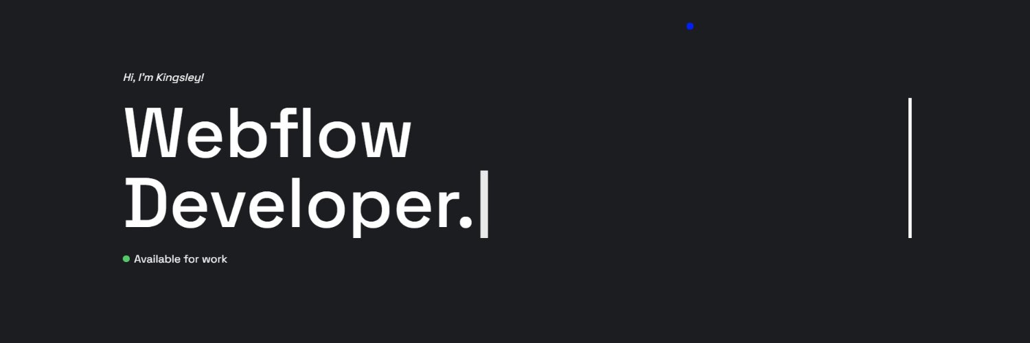 Kingsley • Webflow Developer banner