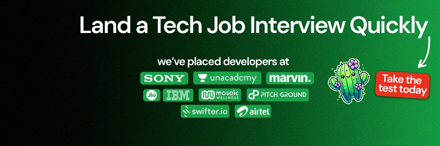 Cactro | India’s Fairest Technical Test banner