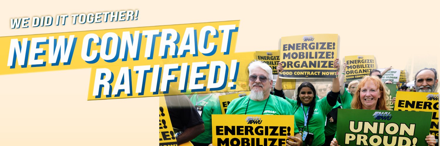 The American Postal Workers Union - APWU's banner