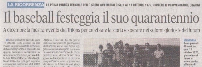 Taranto Baseball banner