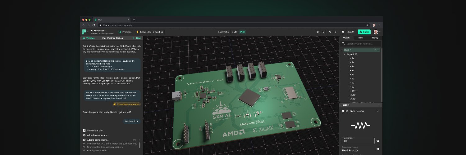 Flux | Design PCBs with AI banner