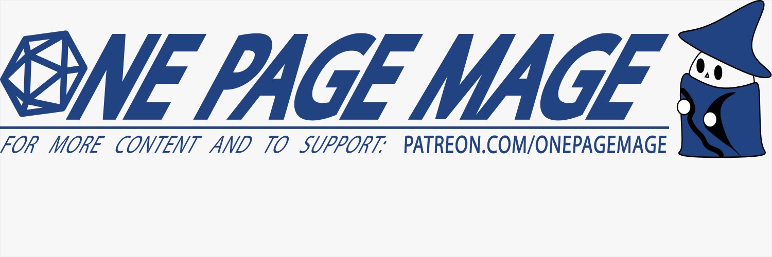 The One Page Mage banner