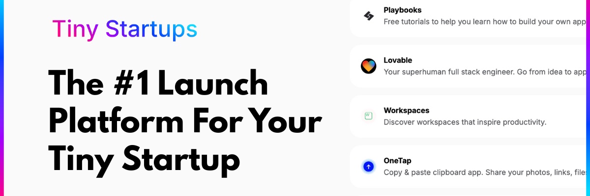 Tiny Startups banner