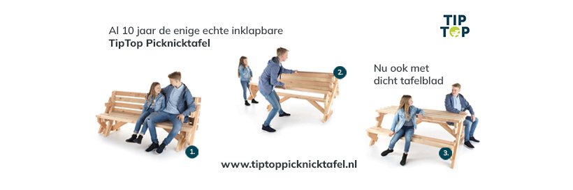 TipTop Picknicktafel banner