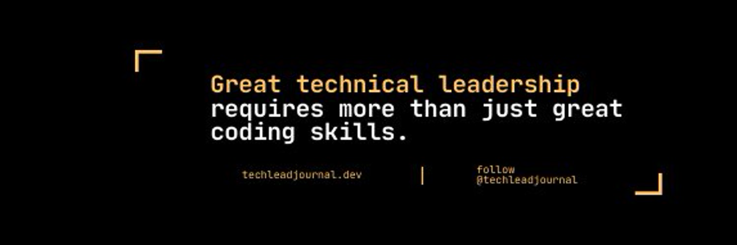 Tech Lead Journal Profile Banner