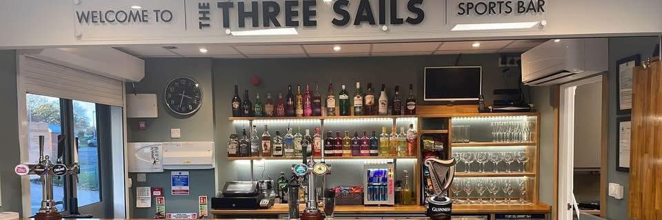 The Three Sails Sports Bar banner
