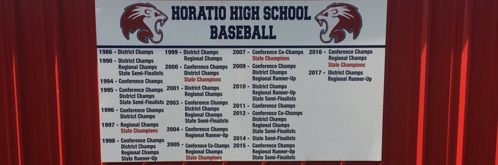 Horatio HS  Baseball banner