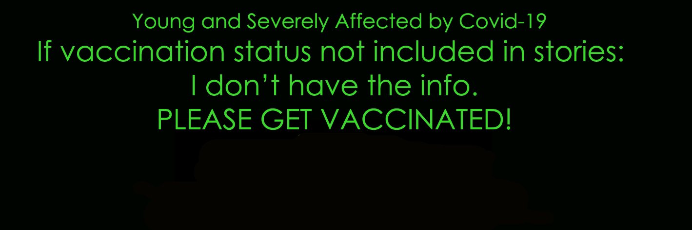 Young and Severely Affected by Covid-19 banner