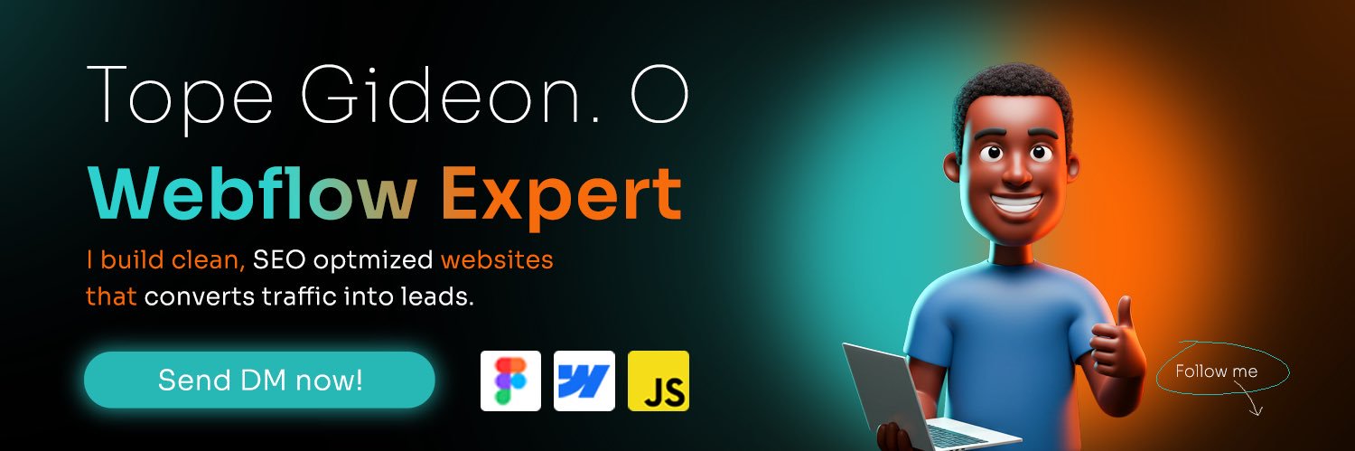 Tope Gideon || webflow dev banner