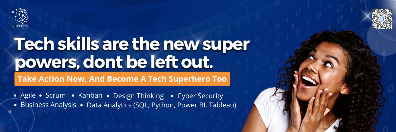 LEARNTOR - Data Analytics, Agile, Scrum Training banner