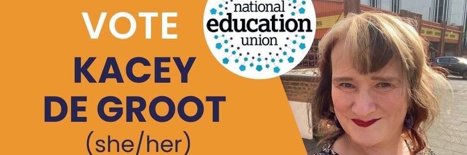 Kacey de Groot, NEU LGBT+ Executive Member banner