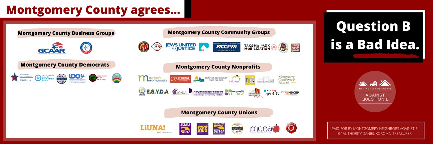 Montgomery Neighbors Against Question B banner