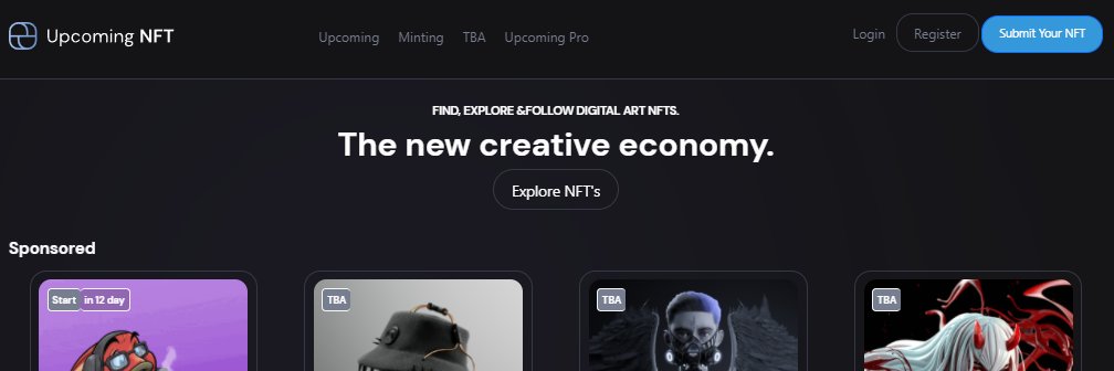 UpcomingNFTList.ETH banner