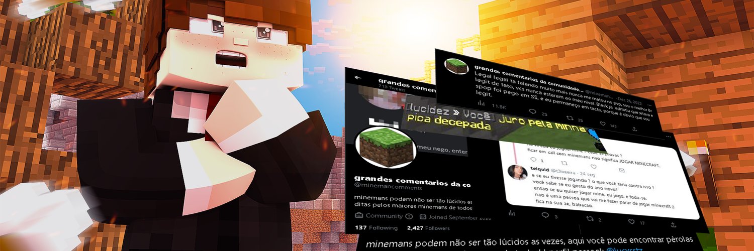 grandes comentarios da comunidade de minecraft's banner