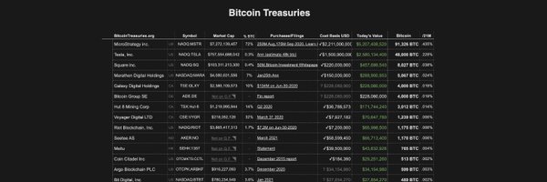 BitcoinTreasuries.NET Profile Banner