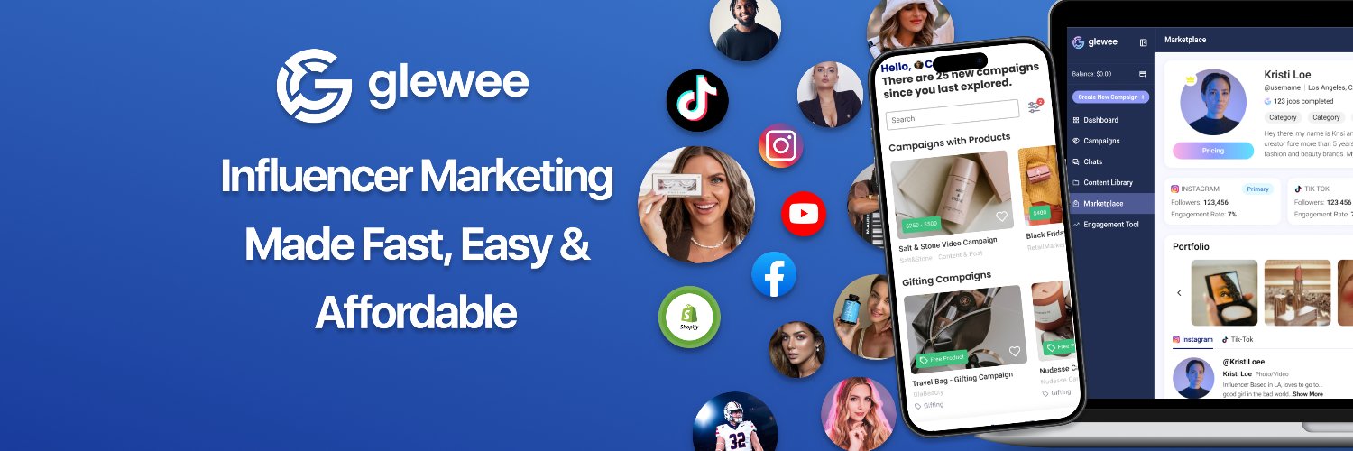 Glewee - For Brands & Influencers banner