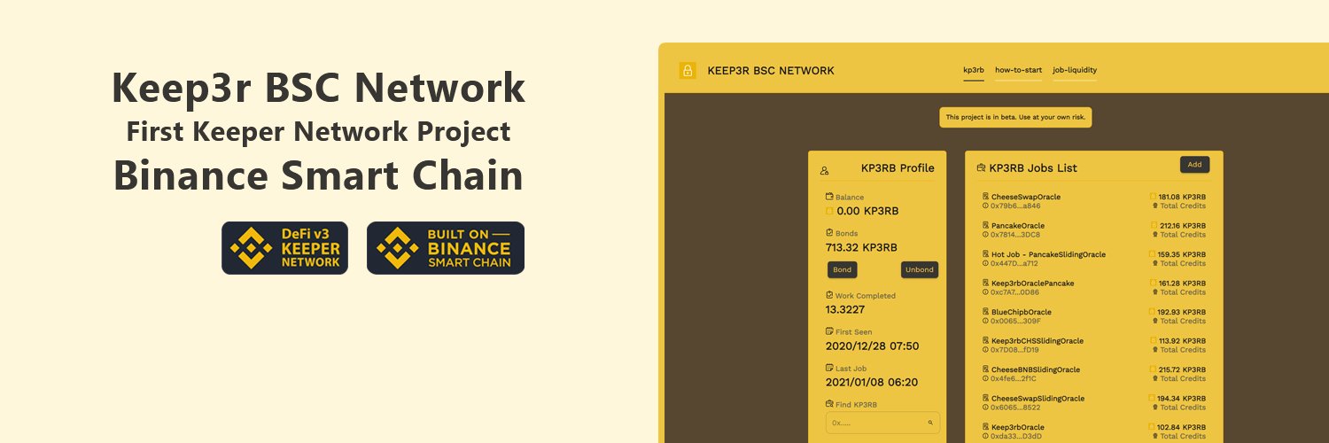 Keep3r BSC Network - KP3RB banner