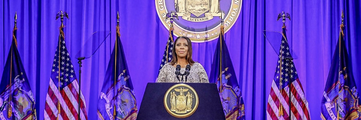NY AG James's banner