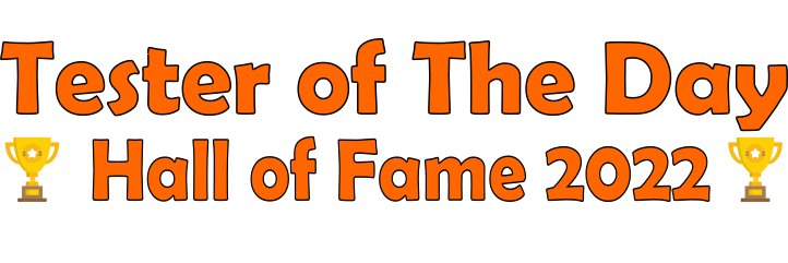 Tester of The Day banner