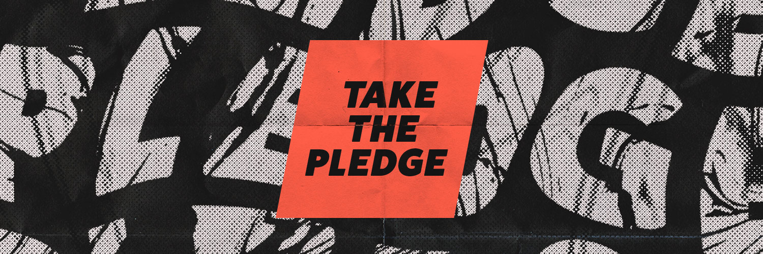 The A Pledge banner