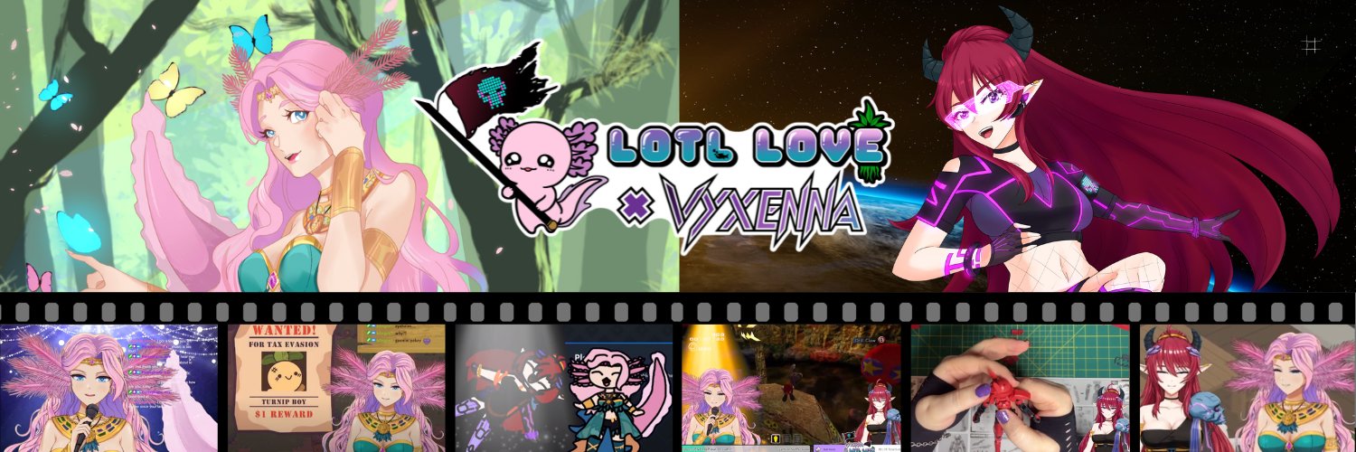 SEE PIN 📌Lotl Love ≽(◕ᴗ◕)≼ Axolotl Vtuber 🏳️‍🌈 Profile Banner