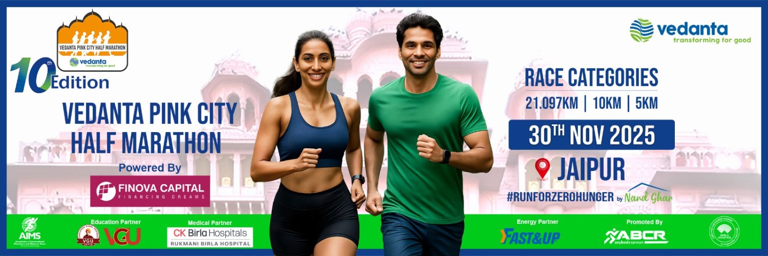 Vedanta Pink City Half Marathon banner