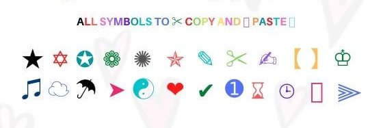 Copy and paste symbols banner