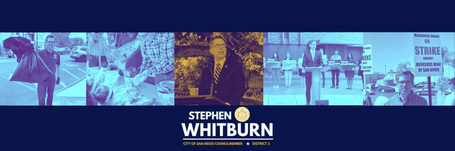 Councilmember Stephen Whitburn's banner