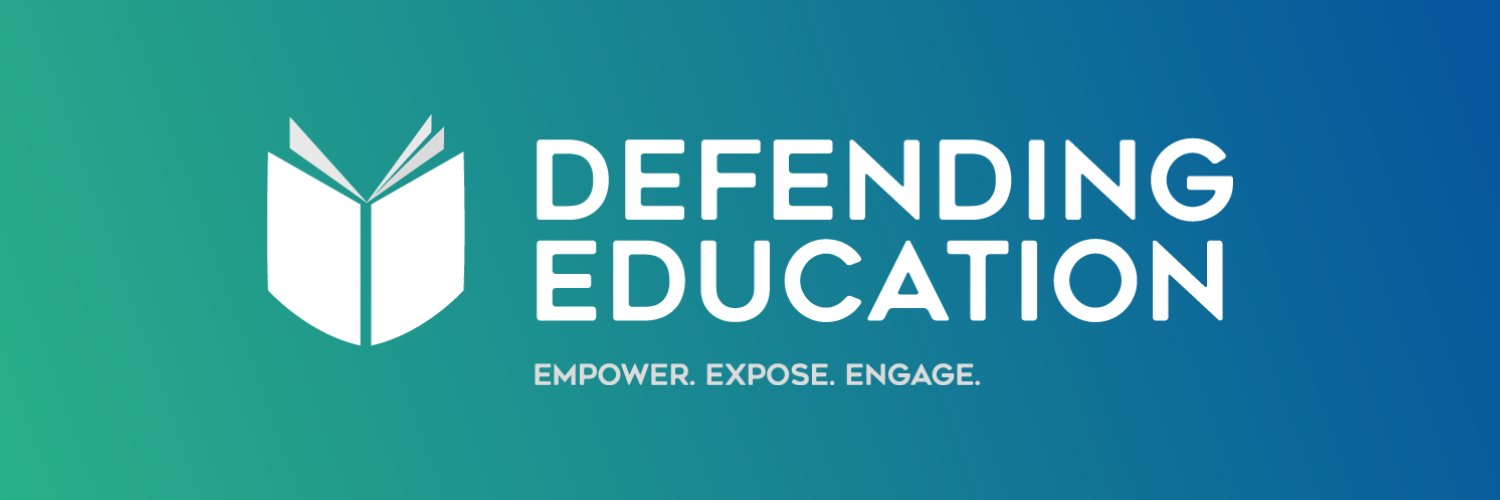 Defending Education's banner