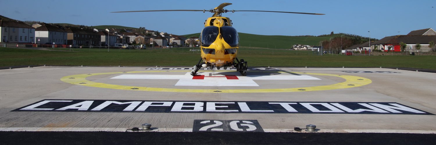 The Robert Black Memorial Helipad banner