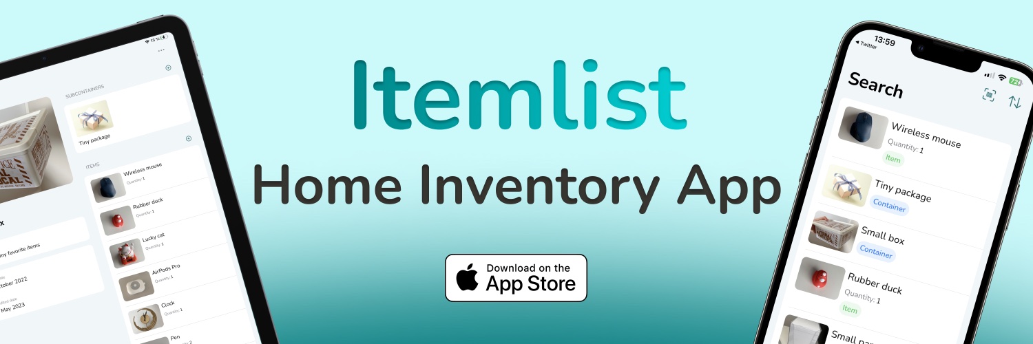 Itemlist - Home Inventory App 🏡 banner