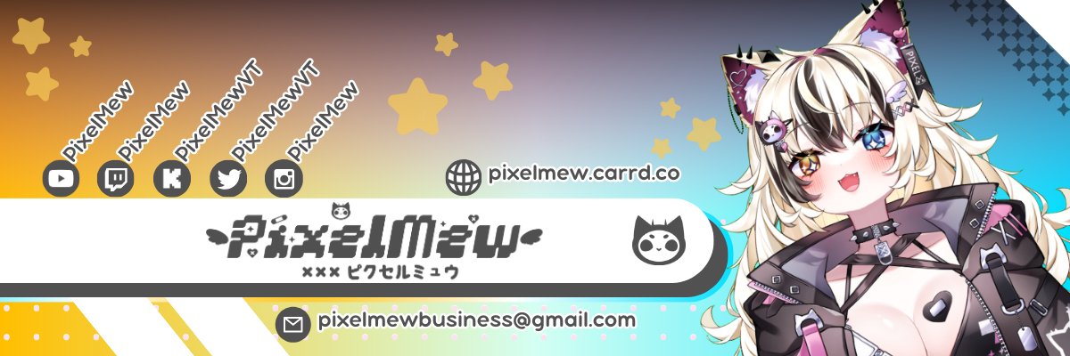 PixelMew 🖤✂️ Vtuber banner
