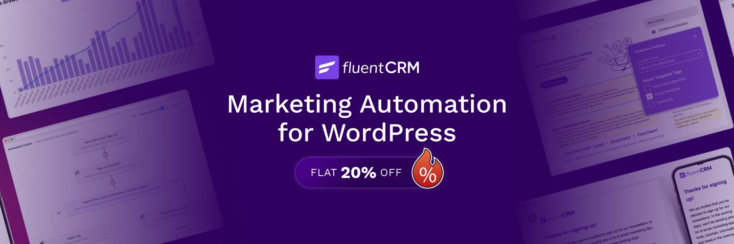 FluentCRM's profile banner image