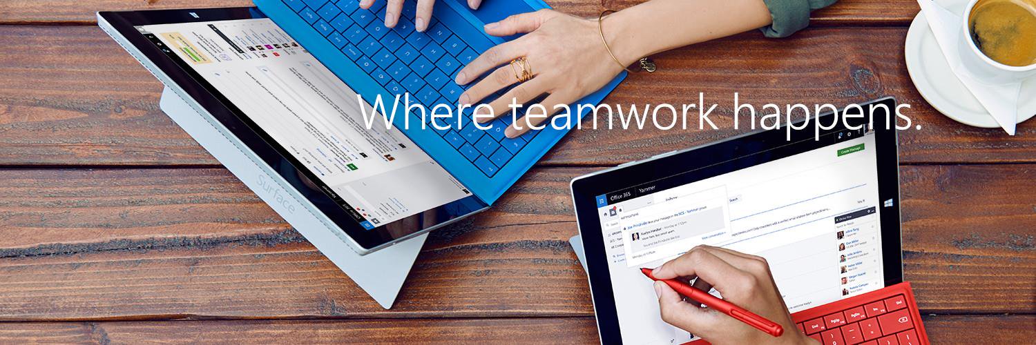 Twitter banner for @Yammer