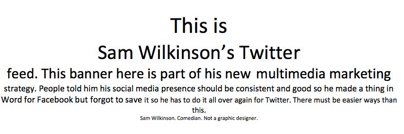 Sam Wilkinson banner