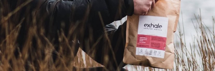 exhale healthy coffee banner