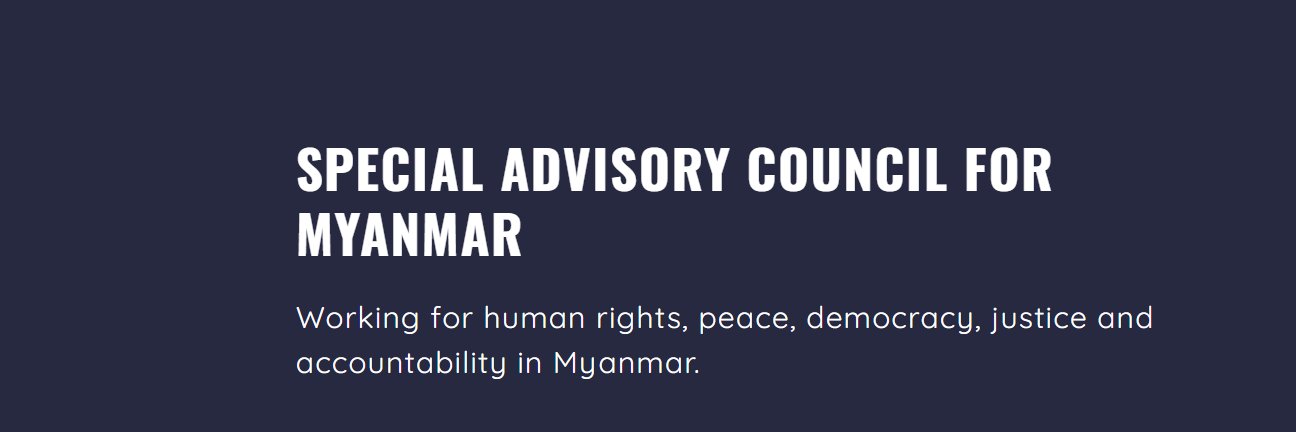 Special Advisory Council for Myanmar's banner