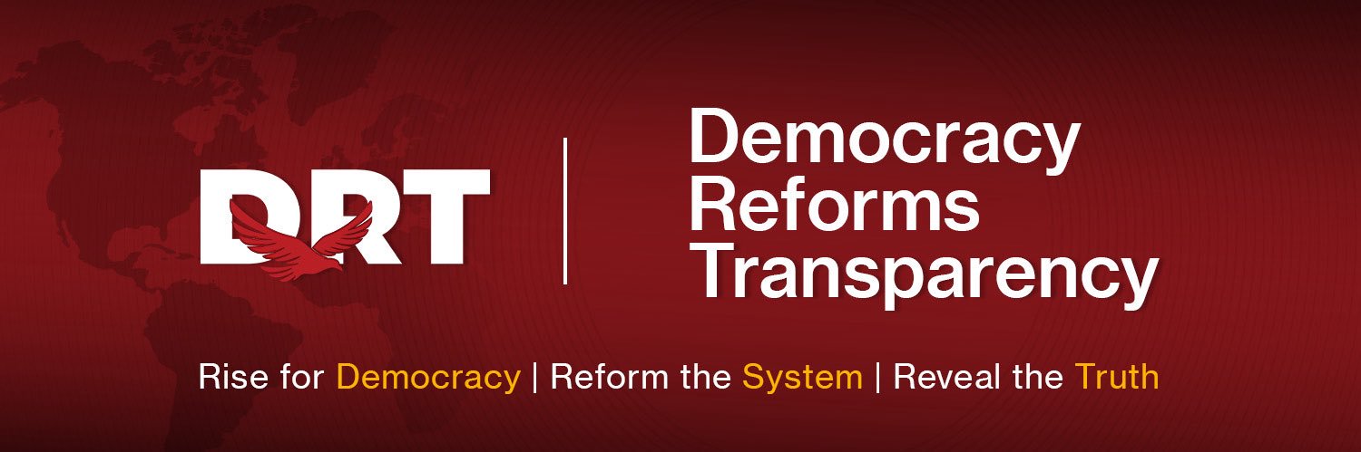 DRT “Democracy - Reforms - Transparency” banner