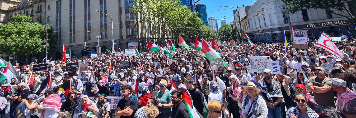 Free Palestine Melbourne banner