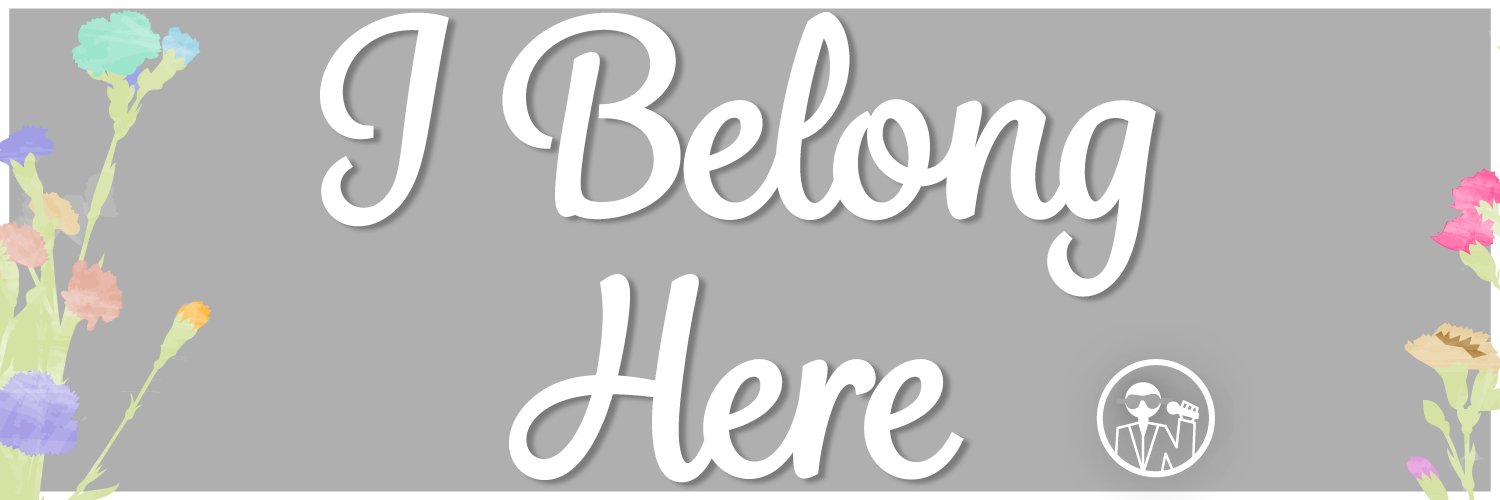 "I belong here" Podcast banner