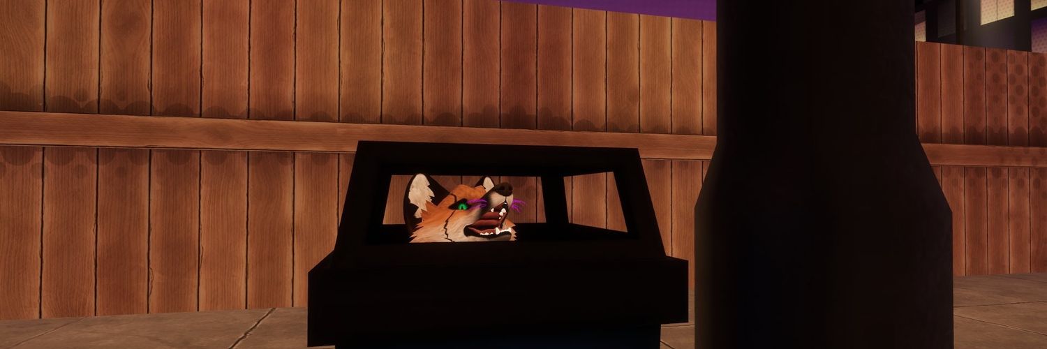 Fox with a name banner